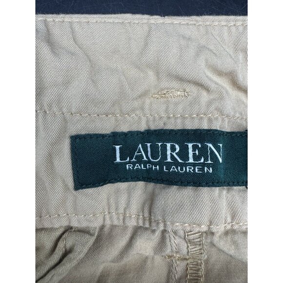 Lauren Ralph Lauren Womens Tan Khaki Paper Bag High Waist Belted Pants 8 Capsule - Picture 6 of 13